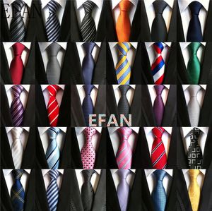 Cravates de mode Cravates classiques pour hommes à rayures jaunes bleu marine cravates de mariage Jacquard tissé 100% soie sensation solide cravate à pois cravates 230907