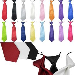 Nekbanden Fashion School Boys and Childrens Party Solid Color Elastic Nieuwe halslijn Girls and Boys Tie Gift Pet Dog Hals DyedC240410