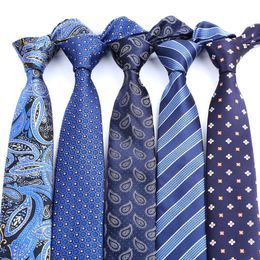 Cravates de cou Mode Slim 6cm Hommes Cravate Polyester Soie Pour Homme Rayé Points Dessin Animé Jacquard Cravat Business Party Corbatas 2023 231019