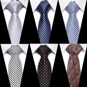 Nekbanden gratis verzending gravatas heren accessoires gestreepte geruite patroon zakelijk zijden stropdas voor mannen trouwpak jacquard banden 240407