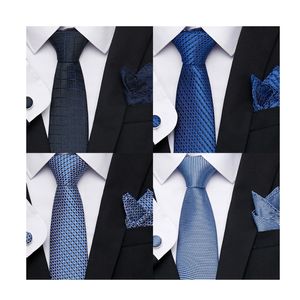 Cravates de grande qualité, cadeau d'anniversaire, 7.5 cm, cravate Hanky, ensemble de boutons de manchette, cravate géométrique hombre, vêtements formels de bureau 231127