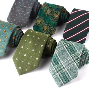 Cravates de cou couleur verte pour hommes femmes Plaid cravate florale costumes maigre garçon filles cravate Gravata cadeau marié cravates mariage 231019