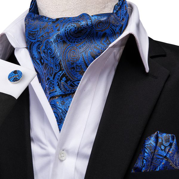 Cravates Hi-Tie Soie Hommes Ascot Hanky Boutons De Manchette Ensemble Jacquard Paisley Floral Vintage Cravate Cravate En Gros Pour Homme De Mariage Cadeau D'affaires 231013