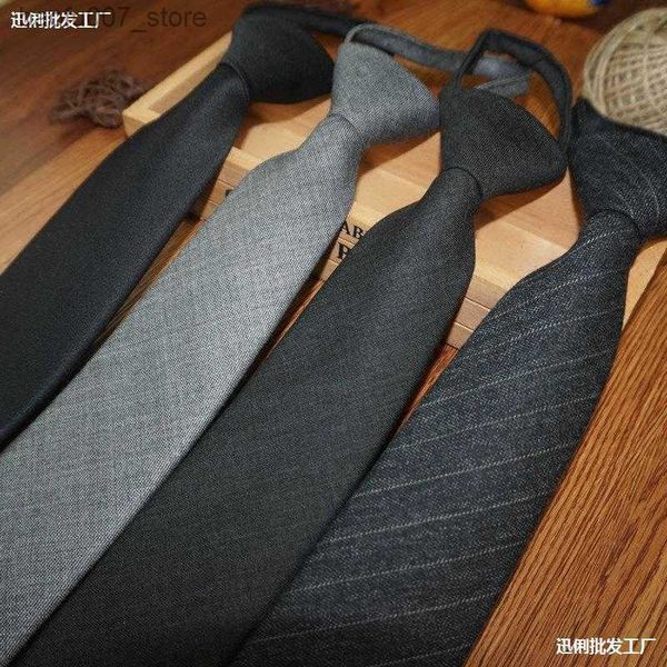 Corbata de la lana de alta gama 7-8 estilo perezoso sin nudo y corbata conveniente para hombres Versión formal de la versión coreana