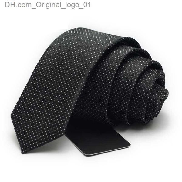 Corbatas de alta calidad a estrenar 5 CM corbata de hombre formal de negocios ultrafino collar de seda punto negro Gravata corbata de boda de hombre HB09 Z230802