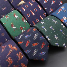 Cravates de haute qualité coton cravate à la main pour hommes dessin animé bleu vert cravate de mariage costumes d'affaires maigre Gravatas accessoires 230824