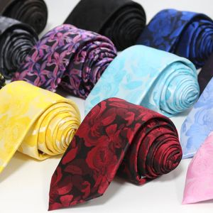 Cravates de haute qualité est Polyester tissé cravates florales pour hommes mode classique cravate de l'homme pour le mariage 7 cm largeur cravate de marié 231019