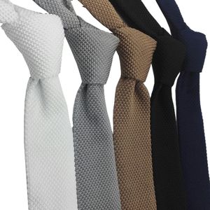 Cravates HUISHI Slim Fashion Dasi Rajut untuk Pria 5 5 Cm Solid Hitam Putih Abu abu Biru Bourgogne 230517