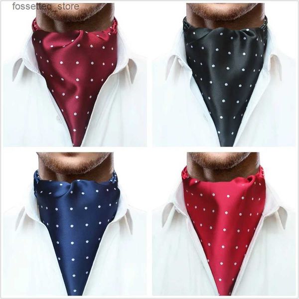 Corbatas JEMYGINS Original Ins Hombres Slik Plaid Dot Ascot Cravat Corbata Bufandas Accesorios para hombres de moda Camisa de fiesta Traje L240313