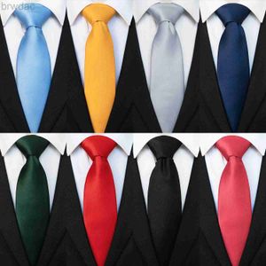 Coules de cou Kamberft classiques Nouvelles liens 8cm pour hommes Couleur solide Neccure rose rouge jaune Satin pour homme Business Wedding Party Tie Gift 240407