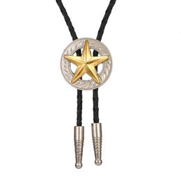 Stropdassen KDG western cowboy zinklegering holle vijfpuntige ster BOLO tie mannen en vrouwen shirt accessoires 231206