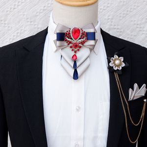 Nekbanden luxe bowtie sets originele high -end heren s vrouw s business party bruiloft accessoires pocket broche corsage 3 pcs set 230519