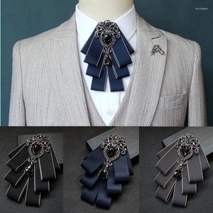 Nek stropdassen luxe mode strikjes bogen bogen tie broche stof kristallen pinnen en broches corsage vlinder blouse accessoires pin revers voor vrouwen