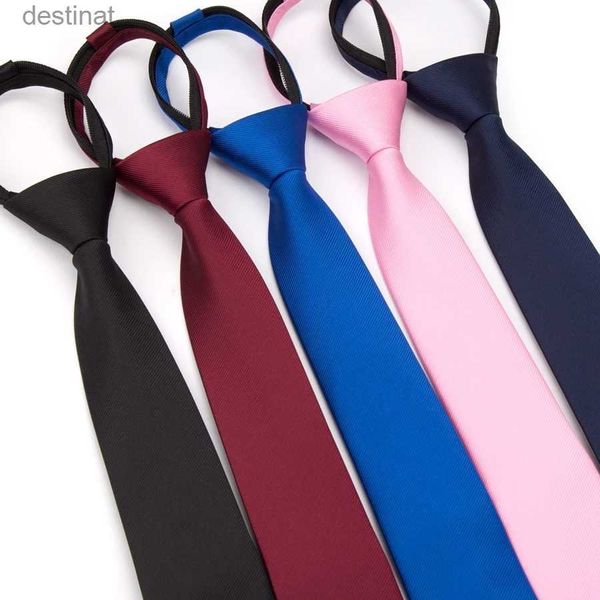 Cravates hommes cravate fermeture éclair paresseux cravate mode solide 6 cm cravates affaires pour homme Gravatas mouchoir noeud papillon hommes chemise de mariage accessoires L231017