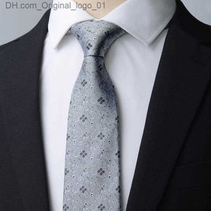 Corbatas para hombre 100 Corbata de seda Jacquard Corbata Collar Flor Gris Collar Oficina de negocios Ocio Alta densidad Impermeable Z230802