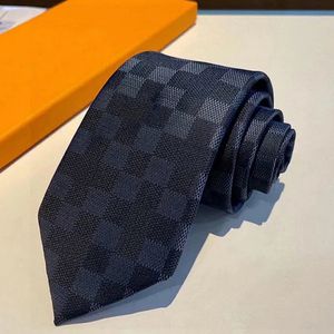 Cravates de cou Cravate pour hommes Lettre Marque Designer Cravate en soie Bleu Jacquard Party Mariage Business Tissé Mode Plaid Design