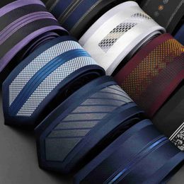 Coules de cou Mentes 6cm Skinny Ties luxueux Stripe Necktie Jacquard Business Wedding Tie quotidienne Accessoires de fête de mariage Cravat 240407