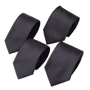 Cravates hommes 8 cm 7 cm 6 cm classique noir mince pour hommes accessoires cravates fête de mariage robe formelle décontracté solide cadeaux 230418
