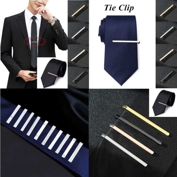 Coules de cou Mentes Black Gold Metal Tie Clip Bright Copper en acier inoxydable Collier Collier Clif