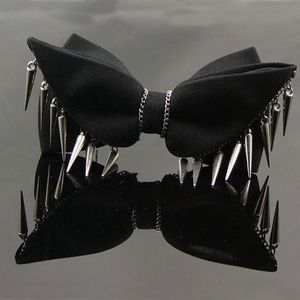 Cravates de cou Hommes Mode Punk Rivet Bow Tie Hip Pop Noir Mâle Spécial Métal Nail Cravate Rock Style Bowtie 230719