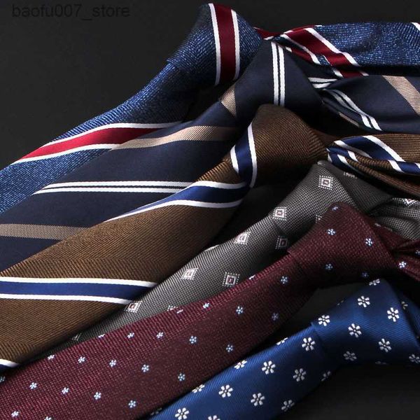 Corros de cuello para hombres Formal de negocios profesionales TIGe Stripe Tie 8cm Tieq de mano floral casual