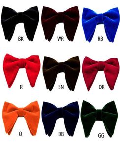 Cravates de cou Hommes Velours Vintage Double Couche PréTied À La Main Noeud Papillon Glitter Couleur Unie Tuxedo Grande Longueur Réglable Surdimensionnée Ne9102026