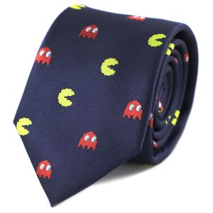 Stropdassen Microfiber Jacquard Game Thema Karakter Symbool Geel En Rood Ghost Tie Mannen Stropdas Vaderdag Verjaardag Stropdas Bruiloft Accessoire 230725