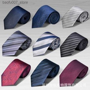 Coules de cou Mulberry Silk Tie Business Robe Wedding Groom Hommes Tie noire Stripe 11Q