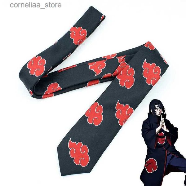 Corbatas para el cuello Corbatas para el cuello Corbata de anime Símbolo de la nube roja Accesorios para disfraces de cosplay Kakashi Hombres Mujeres Ropa de cosplay Prop Regalos de Halloween Y240325