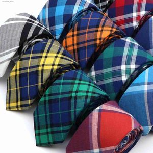 Nekbanden nekbanden katoenen plaid banden voor mannen vrouwen casual roze groene bruidegom stropdas voor bruiloftsfeestjes jongens meisjes pakkendious stropdie gravatas y240325