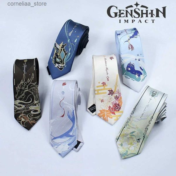 Corbatas Corbatas Genshin Impacto Kaedehara Kazuha Tartaglia Wanderer Juego de roles Corbata JK Uniformes Collar bordado Ropa unisex Accesorios Regalo Y240325