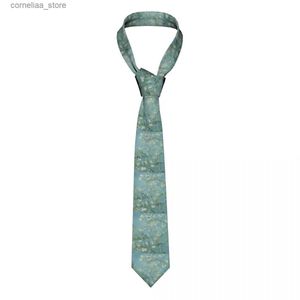 Cravates Cravates Cravates Hommes Cravate ic Skinny Van Gogh Floraison Amandier Cravates Col Étroit Slim Cravate Occasionnelle Accessoires Cadeau Y240325