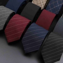 Nekbanden nekbanden originele hoogwaardige gestreepte katoenen stropdas magere plaid vaste wollen stropdas mannen voor zakelijke feestpak feest accessoire cravat cadeau y240325