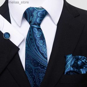 Cravates Cravates Pasily Cravate Pour Hommes Cravate De Grande Qualité Hanky Bouton De Manchette Ensemble Cravate Cravate Violet hombre Vêtements Formels Cadeau pour Petit Ami Y240325