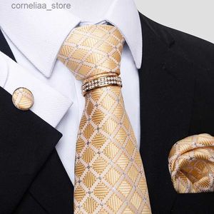 Nek stropdassen nekbladen stropdas voor mannen modemerk feestelijke cadeau tie zakdoek manchetslink set stroptie mans sliver shirt accessoires y240325