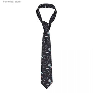 Stropdassen Stropdassen voor mannen Formele magere stropdassen ic Mens Space Galaxy Constellation Zodiac Star Wedding Tie Gentleman Narrow Y240325