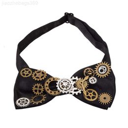 Coules de cou Attaches de cou Unisexe Steampunk Bow à cravarie à cravarie gothique gothique vintage Cravate Neckwear noirs accessoire 230519