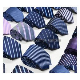 Cravates de cou Nouvelle mode cravate en soie hommes robe cravate mariage affaires noeud solide pour hommes cravates accessoires faits à la main Drop Del Dhgarden Dhemj