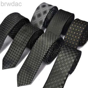 Nekbanden nieuwe heren casual slanke stropdassen klassieke polyester geweven feestnigels mode plaid dots man das voor bruiloftsbedrijf mannelijk das 240407