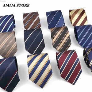Nekbanden nieuwe gestreepte stropdas heren 8 cm ties zakelijk nieuwjaar cadeau klassieke stropdas accessoires mannen kostuum dagelijkse slijtage bruiloftsfeest 240407