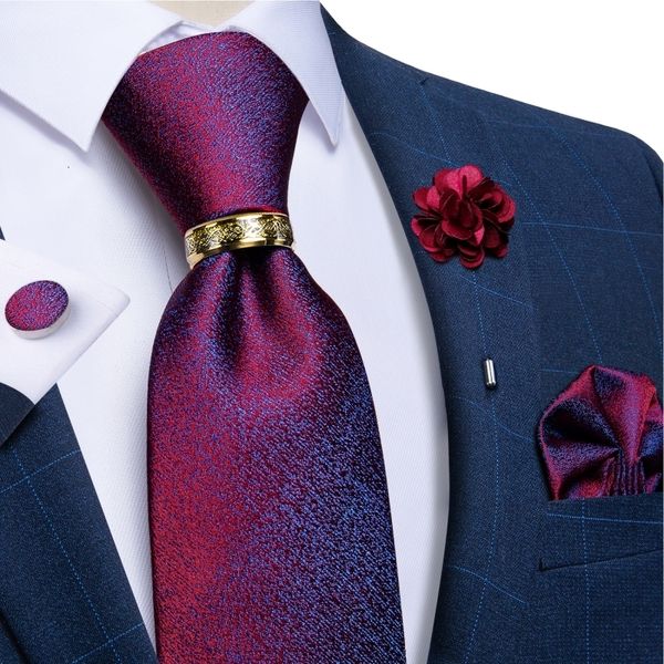 Cravates Pruple Rouge Bleu Solide Cravates Pour Hommes 8cm De Large Cravate En Soie Pour La Fête De Mariage Hommes Accessoires Poche Carré Boutons De Manchette Broche Broche 230728