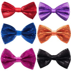 Corbatas para el cuello Arco brillante Mujeres Hombres Lentejuelas Bowtie Fiesta Danza Show Navidad Niño Estudiante Bowknot Accesorios coloridos 230418