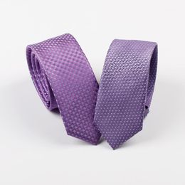 Cravates de cou Sitonjwly 5cm Skinny Hommes Fête de mariage Polyester Slim Cravate Homme Chemise Gravatas Tissé Designer Cravat Cadeau Logo personnalisé1