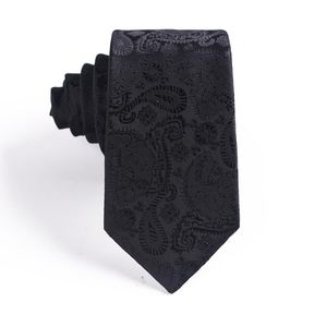 Cravates de cou Sitonjwly 6 cm Paisley classique cravate formelle cravate pour hommes mariage polyester noir cadeaux d'affaires cravate personnalisée
