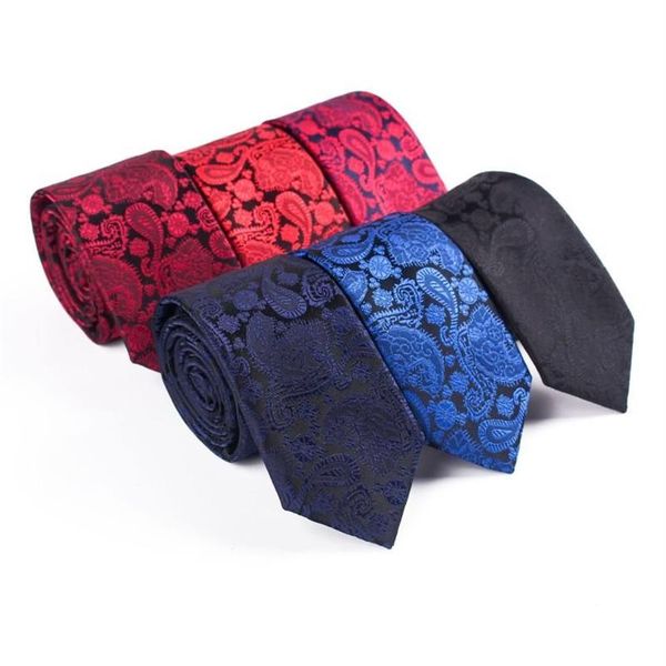 Corbatas Sitonjwly 6 cm Paisley Classic Formal Tie Corbata para hombre Boda Poliéster Negro Regalos de negocios Cravat Custom Logo2494