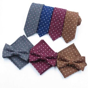 Nekbladen sitonjwly heren pak strik stropdas sets zakelijke formele jurk polka dots stroptie bowtie zakdoek pocket square set vlinder stropdas j230227