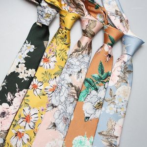 Nekbanden sitonjwly nieuwigheid bloemen bedrukt voor heren polyester stropdas mager mannen zakelijke bruidegom corbatas cravate homme1