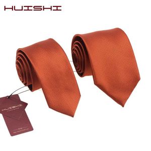 Nekbanden solide kleur klassieke herenbanden modeontwerp slanke oranje nekbanden voor mannen shirt kraag accessorie gestreepte geplaveide wo tie cravat j230225