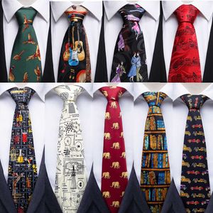 Nekbanden kleermaker Smith Patroon Ties Fancy Music Theme Ntralte Polyester Gedrukte Pak Jurk Funny Casual Party Cravat Accessories J230225