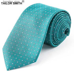 Cravates de cou Tailleur Smith Costume Cravate en soie Cravate Jacquard tissée Designer Green Polka Dot Business Mariage Luxe Accessoire de mode Cravat L240313
